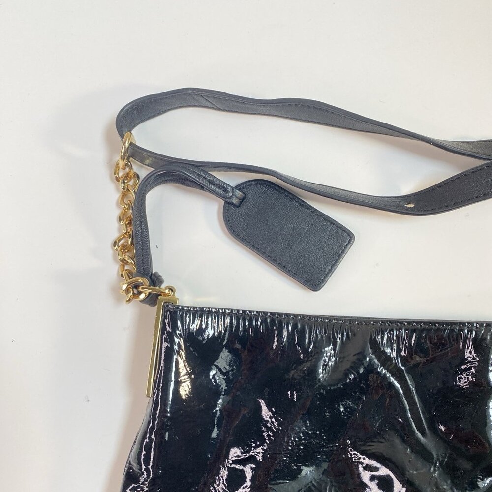 Badgley Mischka HOBO Large Shoulder Bag Black Patent Leather - Picture 13 of 16